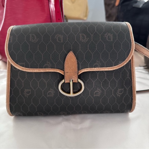 Dior Handbags - SALE Vintage Christian Dior Honeycomb Monogram Crossbody Flap Bag